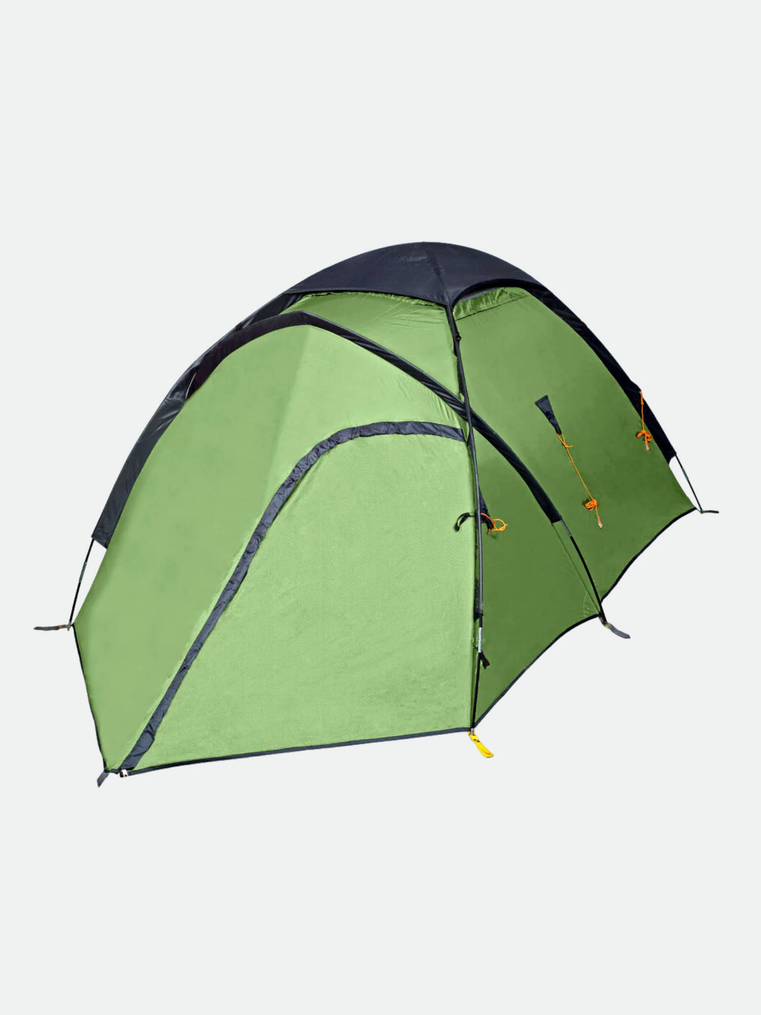 Halti Vaelluskupoli 4 Teltta on vihreä/musta kupoliteltta, jossa on vetoketjullinen sisäänkäynti ja vedenpitävä design.