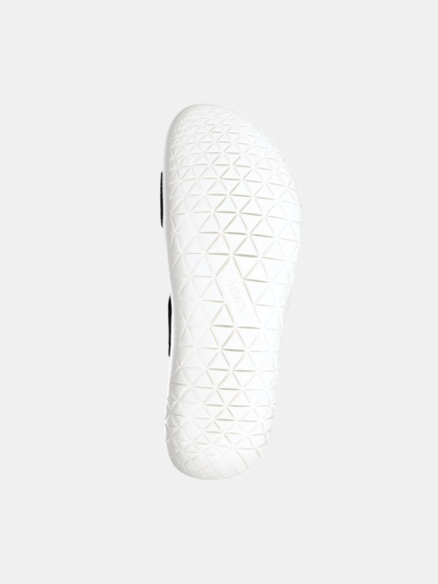 Valkoinen pohja geometrisella kolmiokuvioinnilla – ihanteellinen Halti Asha Naisten Sandaalit -kenkiin – vaaleanharmaalla taustalla.