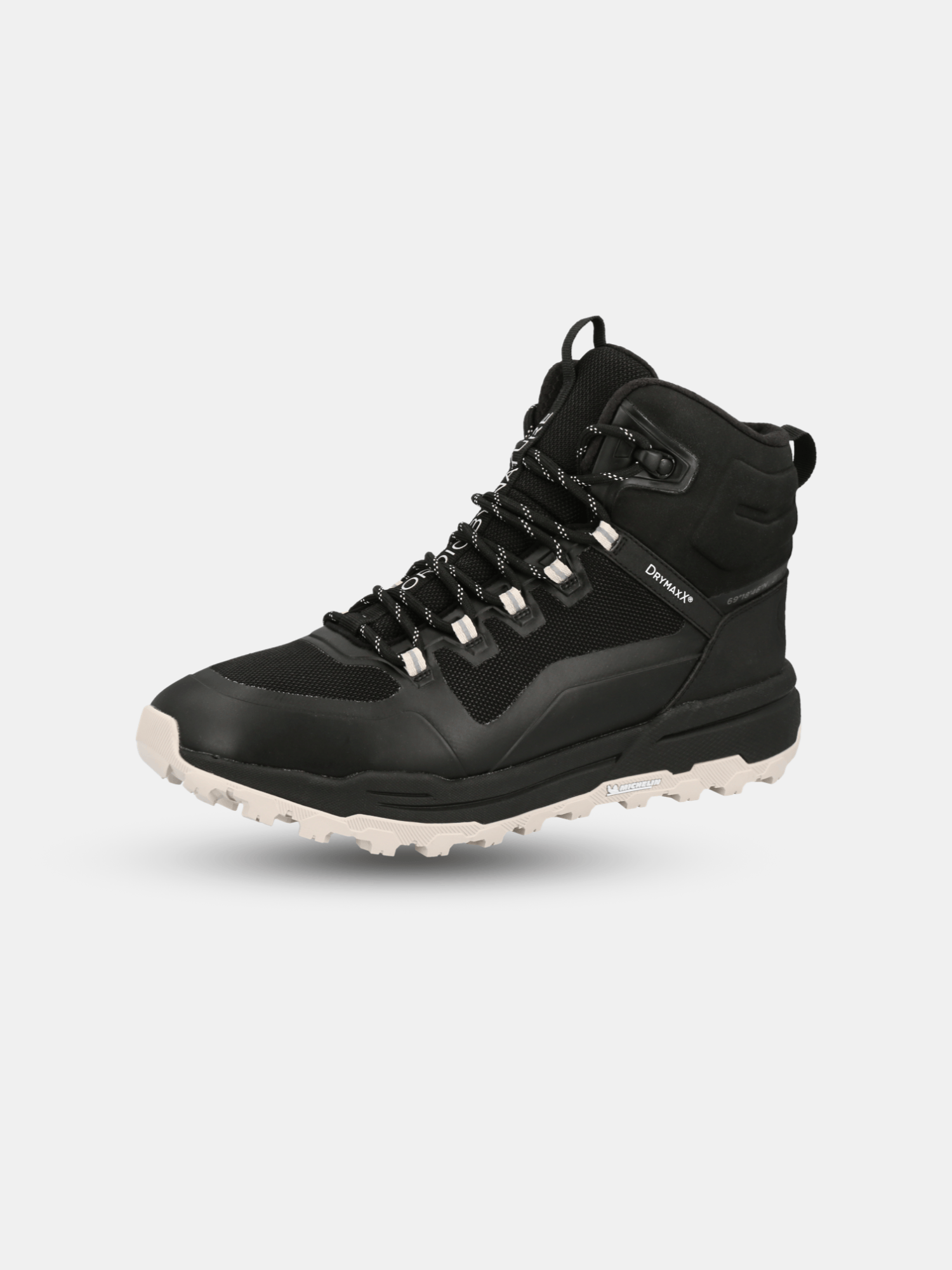 Halti Hiker Kuru DX ulkoilukenkä miehille: mukavat, vedenpitävät, musta väri ja valkoinen pohja.