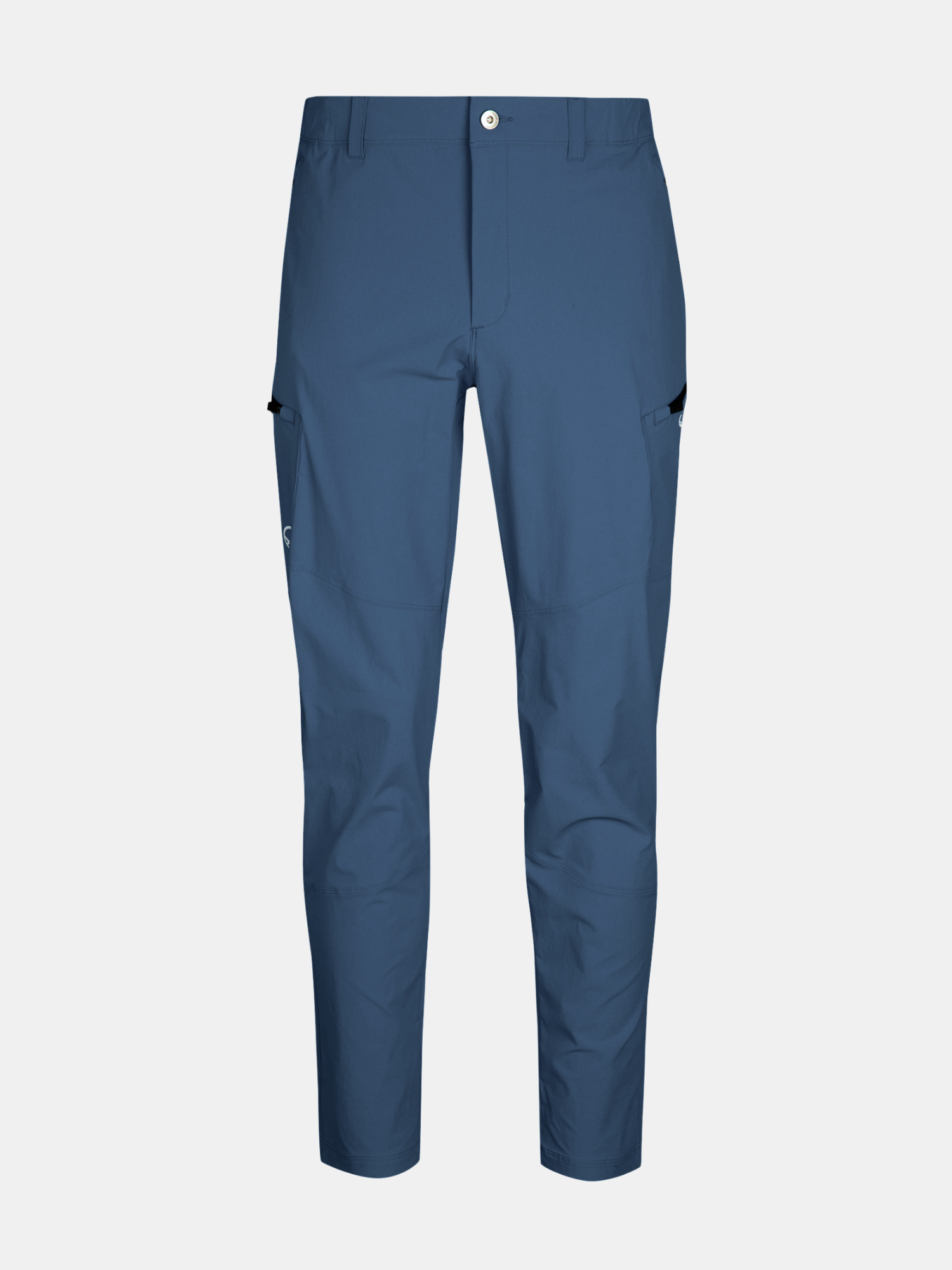 Halti Pallas Evo X-stretch Housut Miesten, kapea istuvuus sivutaskuilla ja muotoilluilla polvilla, valkoisella taustalla.