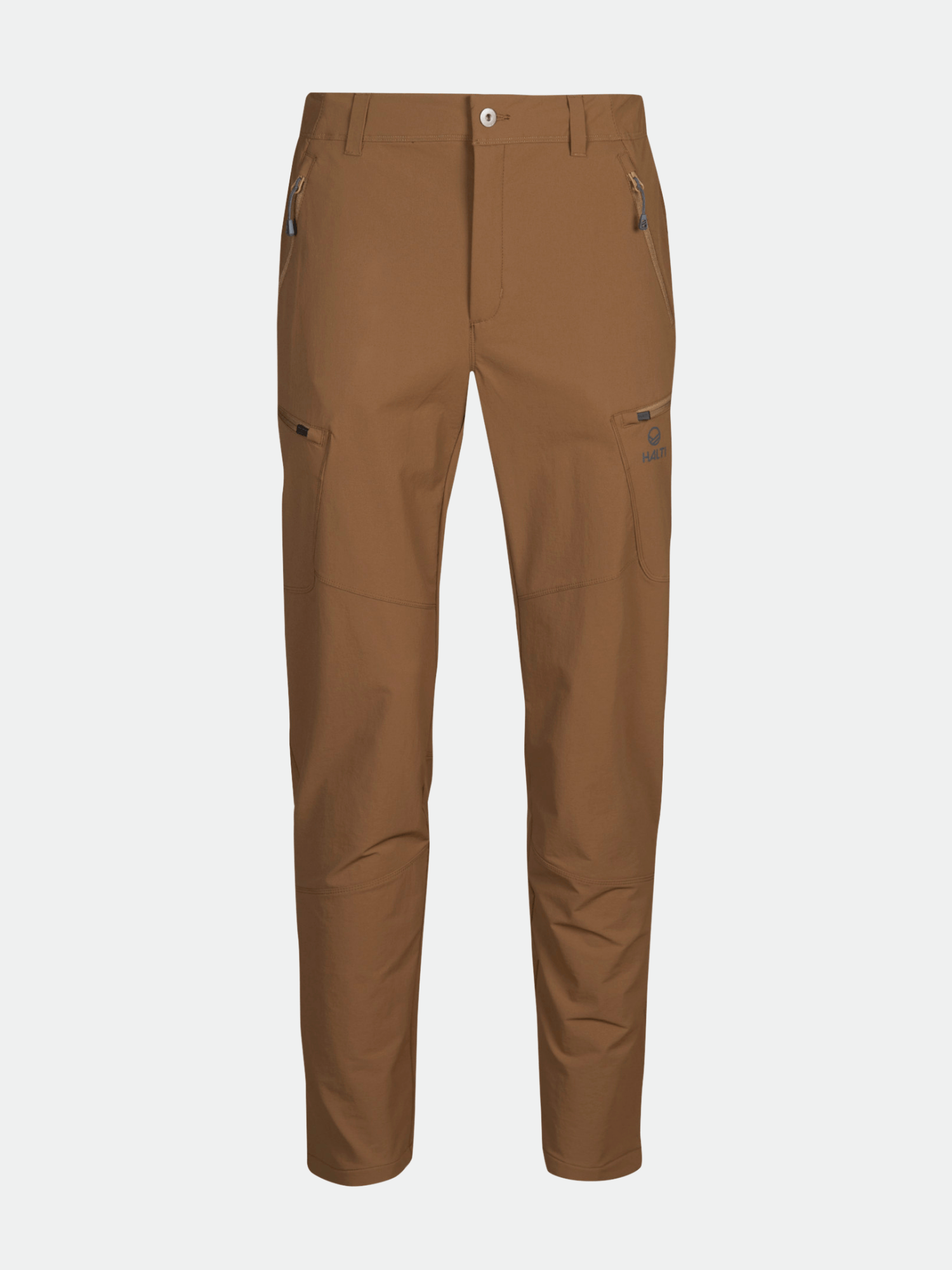 Halti Pallas Evo Brushed X-stretch miesten ulkoiluhousut, suorat lahkeet ja vetoketjutaskut.