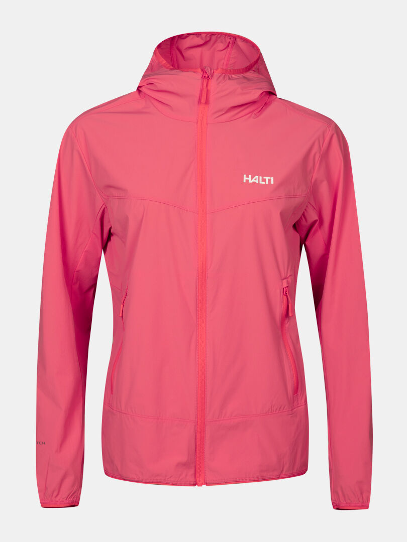 Halti Pallas Cool X-stretch Takki Naisten kirkkaan pinkki, kevyt vetoketjullinen takki kaikkiin kesäaktiviteetteihin.