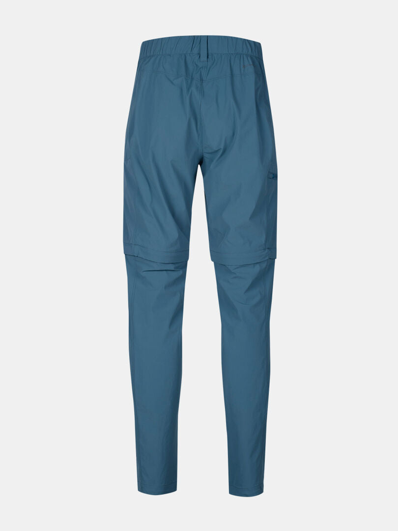 Halti Pallas Cool Stretch Zip-off Housut Naisten kuvassa selästä, jossa on joustava vyötärökaitale valkoista taustaa vasten.