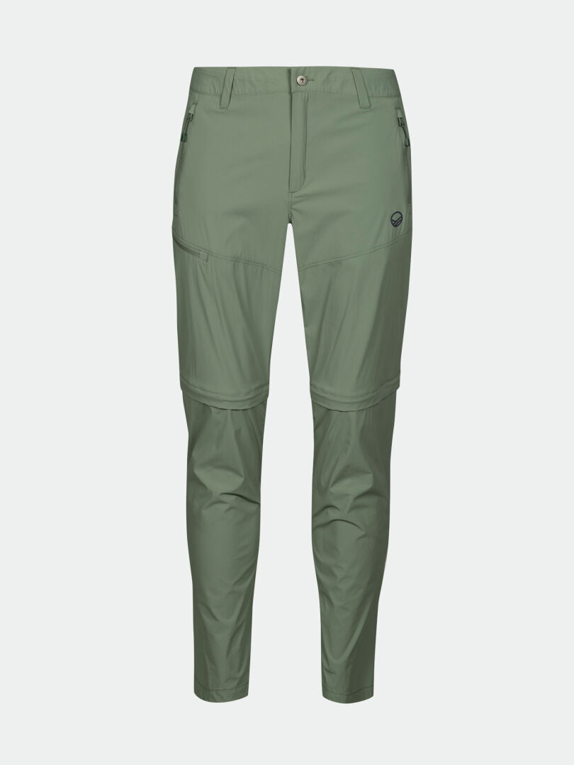 Halti Pallas Cool Stretch Zip-off Housut Miesten vaaleanvihreä, jossa on etutaskut, vetoketjut ja nappivyötärö.
