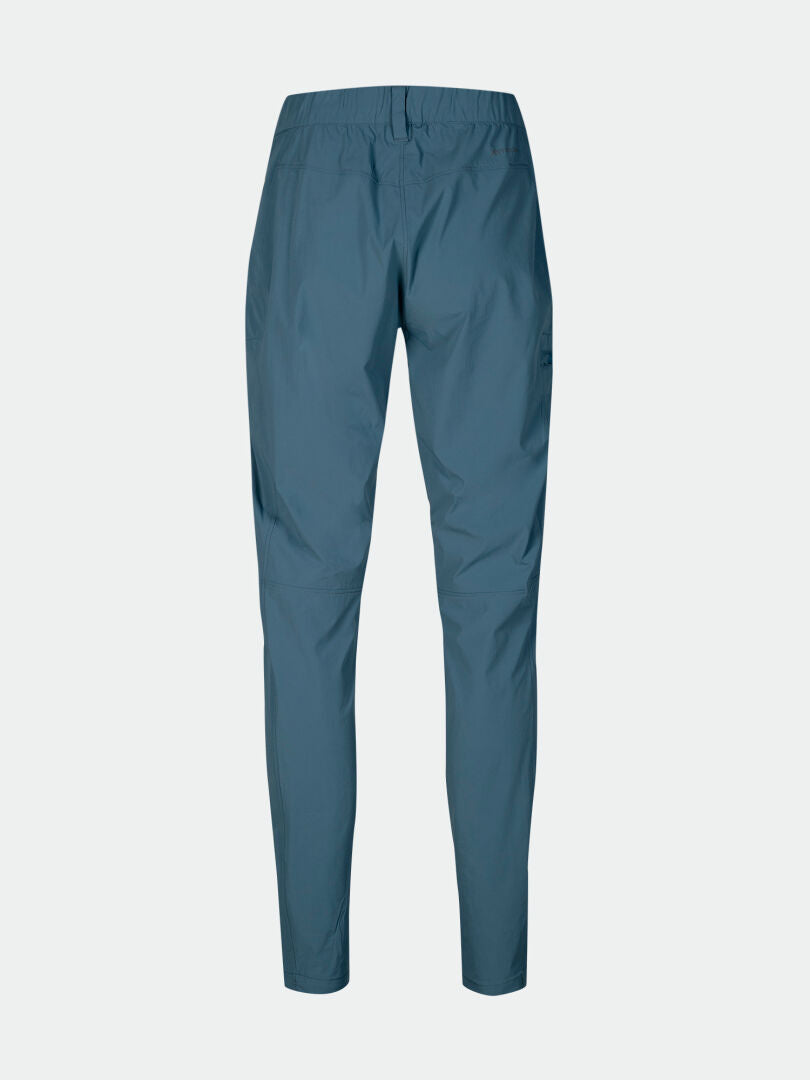 Halti Pallas Cool X-stretch housut naisille, joustava vyötärö ja UPF 90+ suoja, takaa nähtynä.