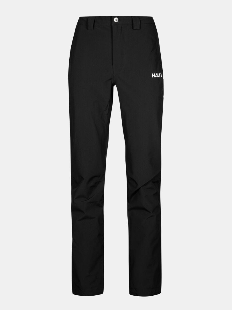 Leisti II Short DX Kuorihousut Naisten Plus by Halti-mustat suoralahkeiset kuorihousut, joissa on logo vasemmassa yläreidessä.