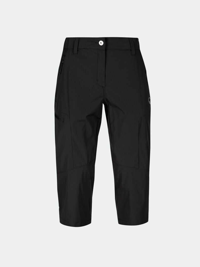 Halti Pallas Cool X-stretch -caprit naisille, vyölenkeillä, vetoketjullisella sivutaskulla ja UPF 90+ -suojauksella.