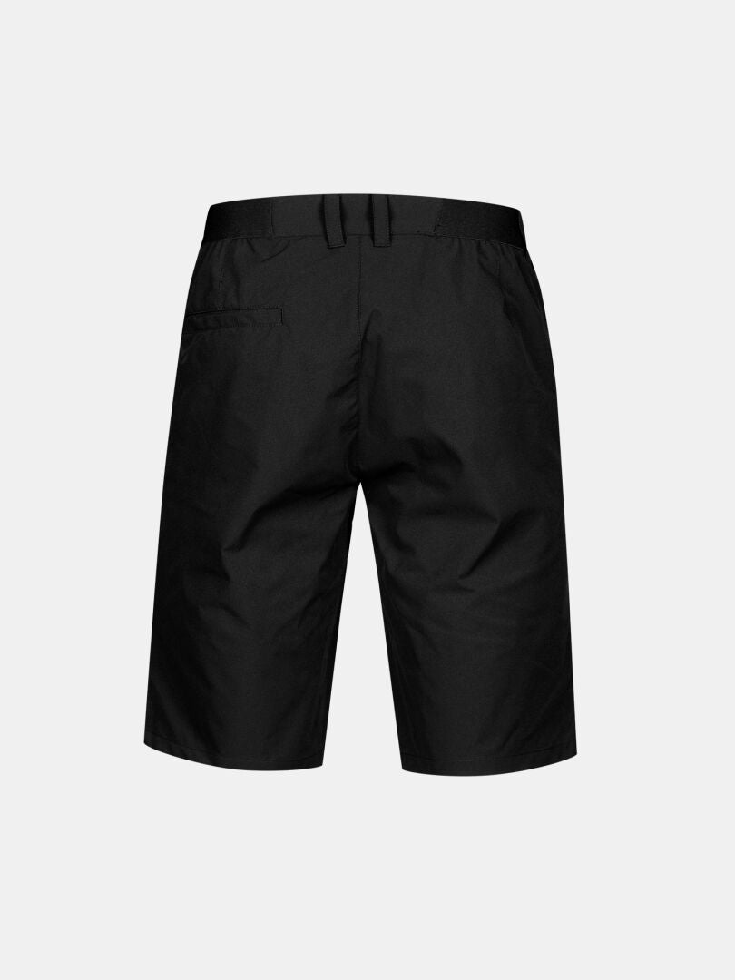Halti Drive X-stretch Shortsit Miesten mustana, kuvassa takaa, vyölenkit ja yksi takatasku.