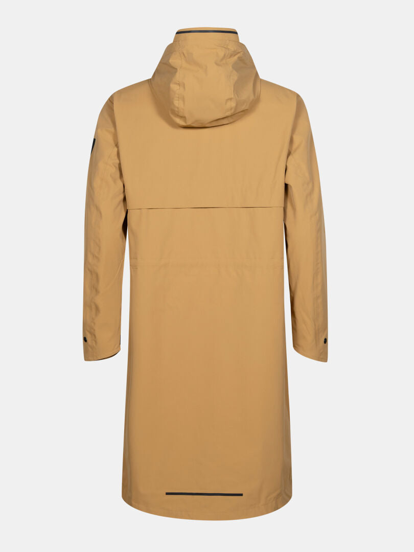 Ruskea Halti Tokoi II DX Parkatakki Naisten sadetakki, selkäpuolelta, pitkät hihat ja suora tuulettuva helma.