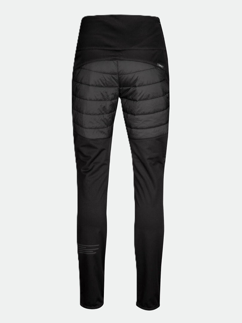 Halti Hanki Hiihtohousut Naisten Plus: mustat, tikatut, heijastavat hiihtohousut maastohiihtoon.