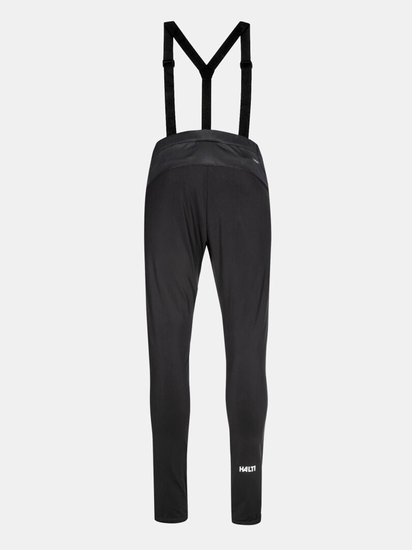 Mustat Huuru Maastohiihtopuku lappuhousut henkseleillä Haltilta, ihanteelliset talvinen treeni tai hiihto.