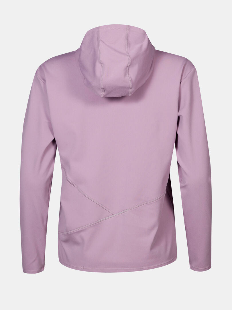 Halti Kaltio Treenihuppari Naisten selkämys, vaalean violetti, pitkät hihat, hienovaraiset saumat - ihanteellinen ulkotreeni.