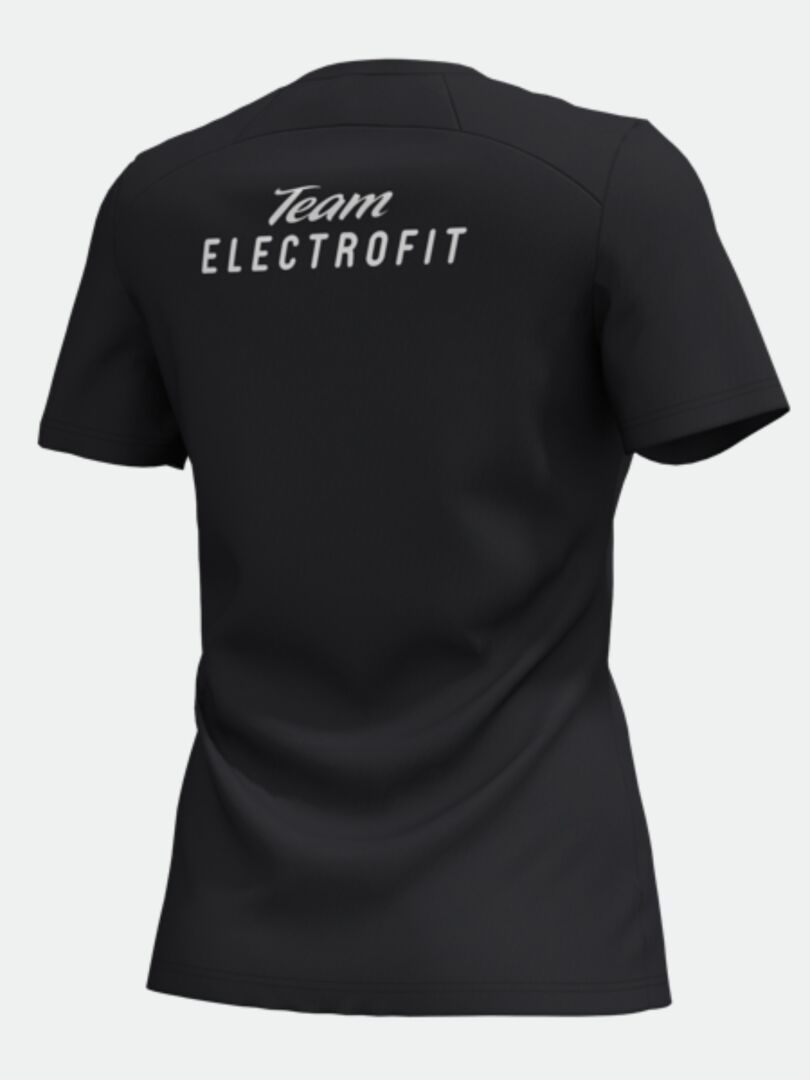 Halti Salves T-Paita Naisten - Electrofit on musta naisten ulkoilu t-paita, jonka yläselässä on Team ELECTROFIT.