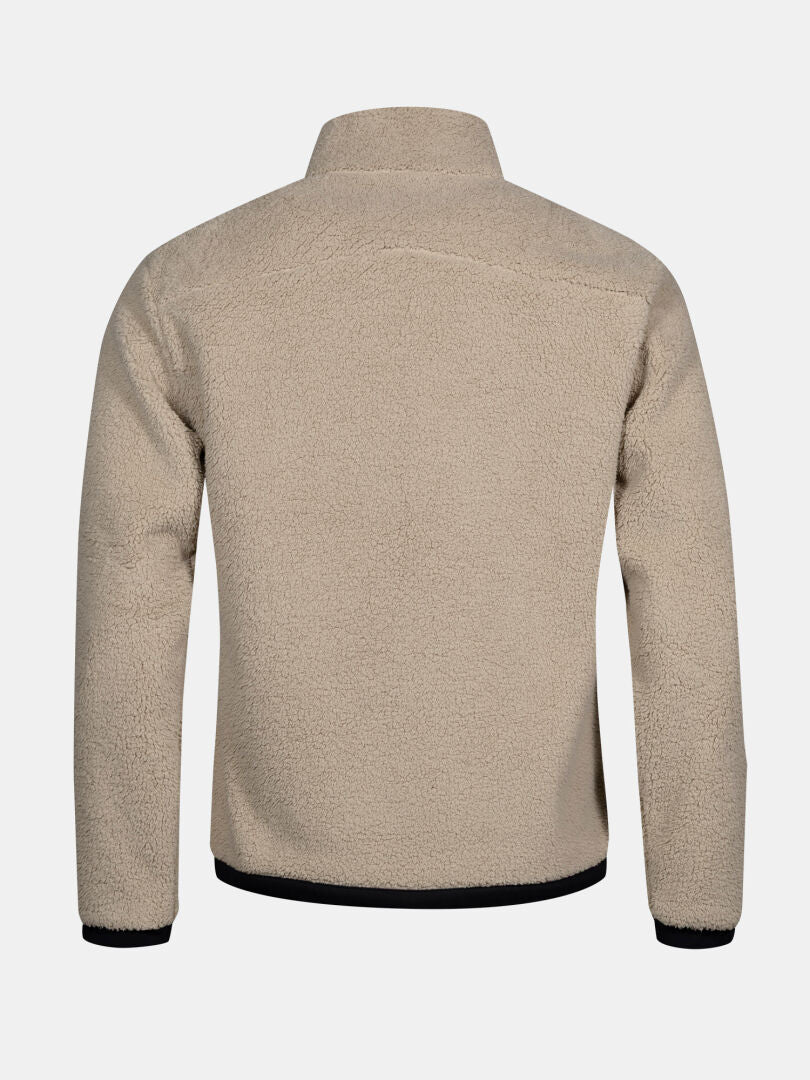 Halti Lumista Polar Fleecetakki Miesten takakuva mustalla reunuksella, tuulenpitävä fleece yksivärisellä pohjalla.