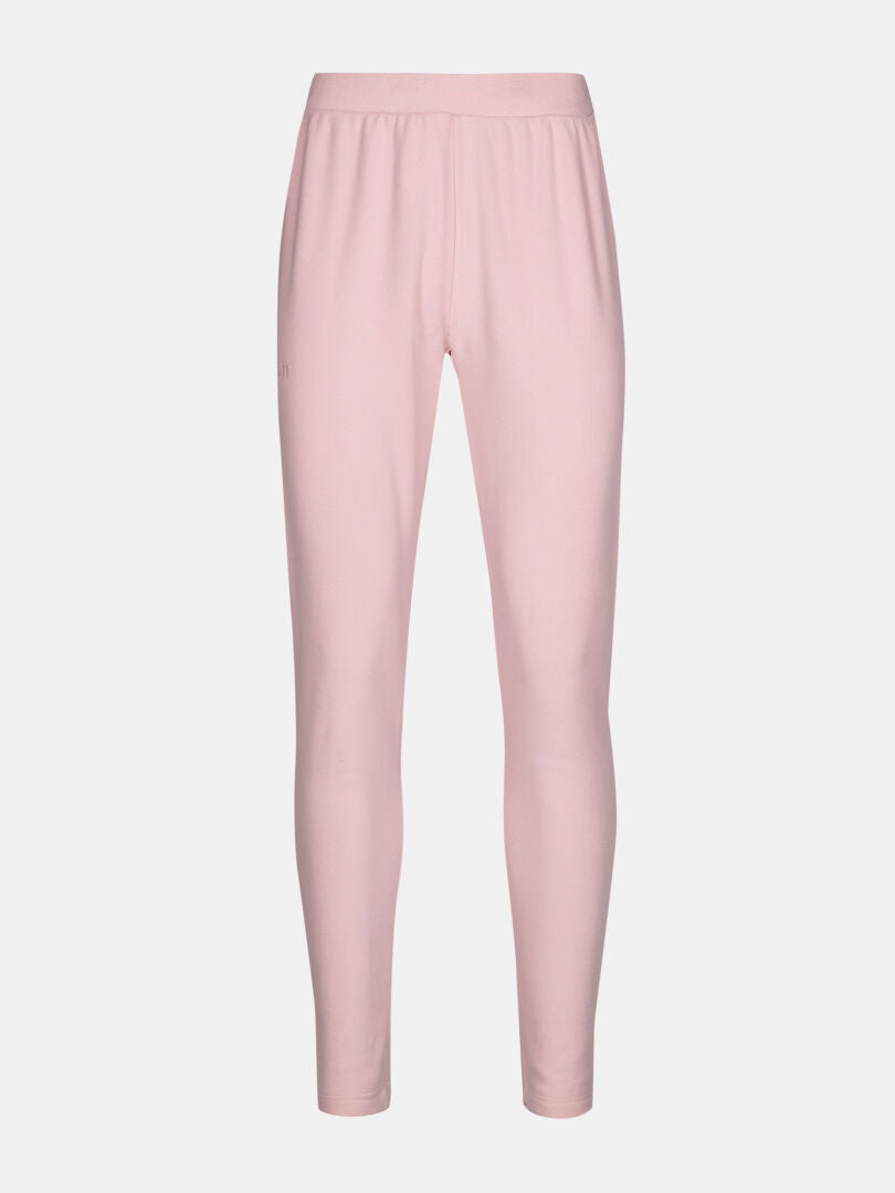 Halti Trone Fleece Housut Naisten-vaaleanpunaiset, täyspitkät fleecehousut joustavalla vyötäröllä aktiivikäyttöön.
