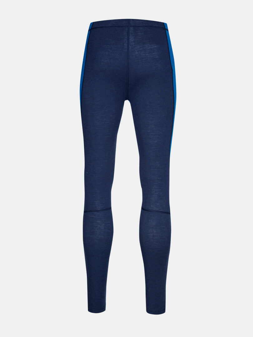 Halti Hossa II Merino Kerrasto Miesten leggingsit, navy, sininen raita, ihanteellinen kerrospukeutuminen, selkäpuolelta.