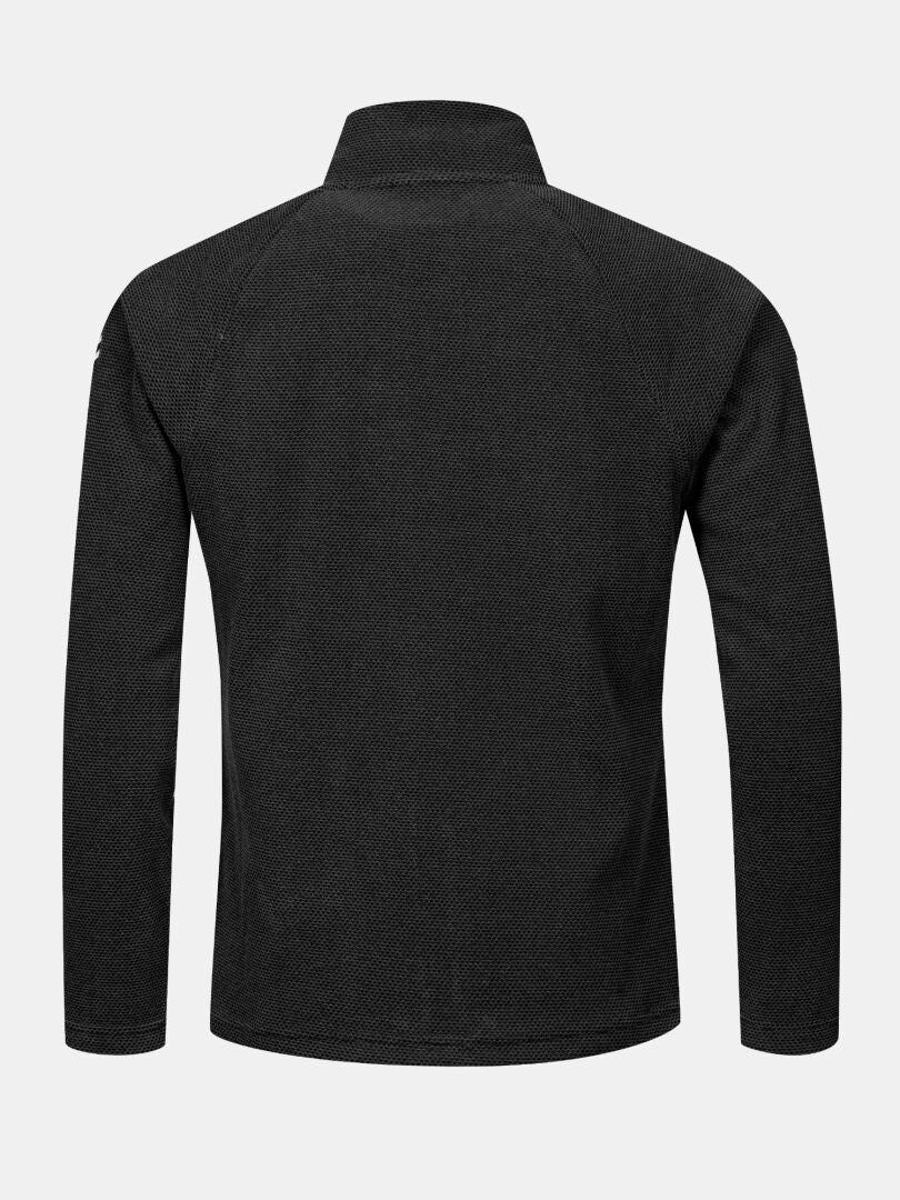 Halti Suomis Hybrid -miesten välitakki, takanäkymä, Microtherm Dynamic -eristeellä vaaleanharmaalla taustalla.