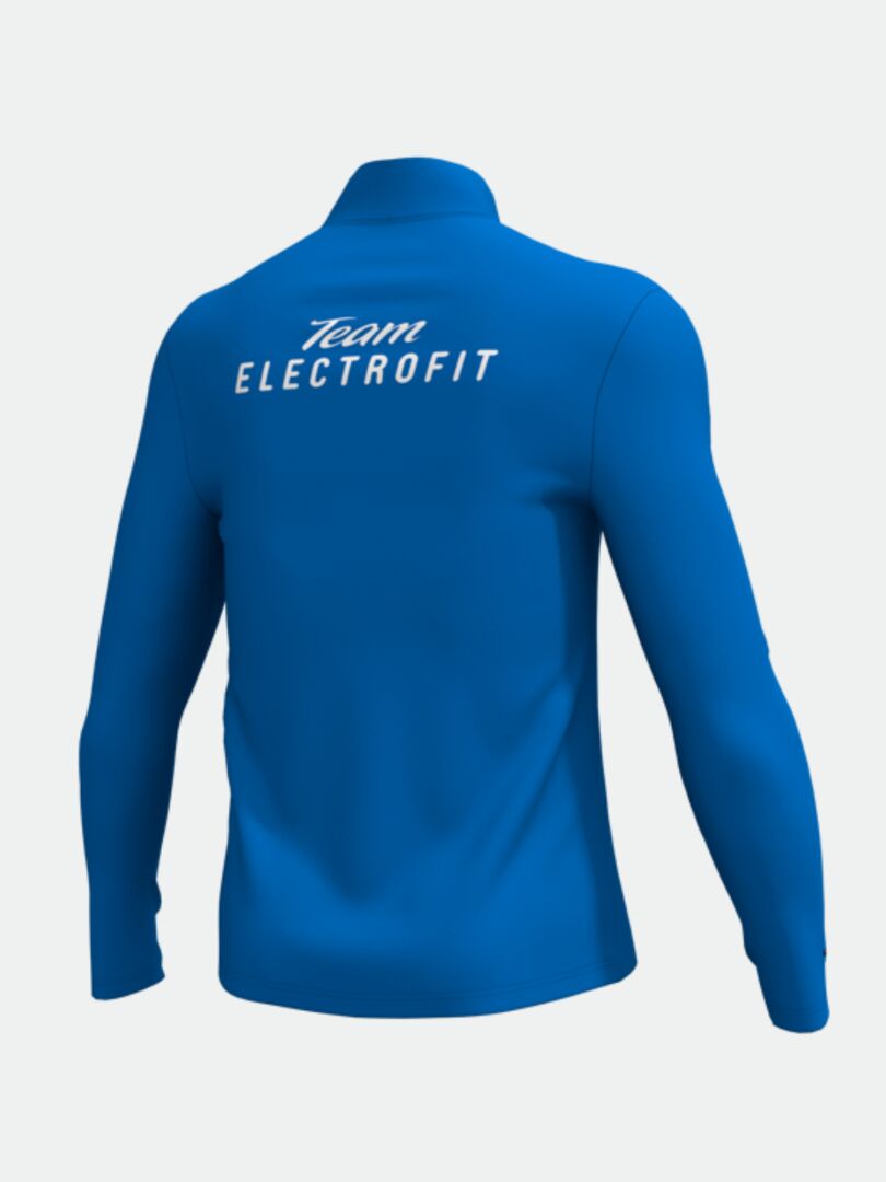 Halti Jaako Paita Miesten - Electrofitin selkämys, jossa Team ELECTROFIT on valkoisella yläselässä.