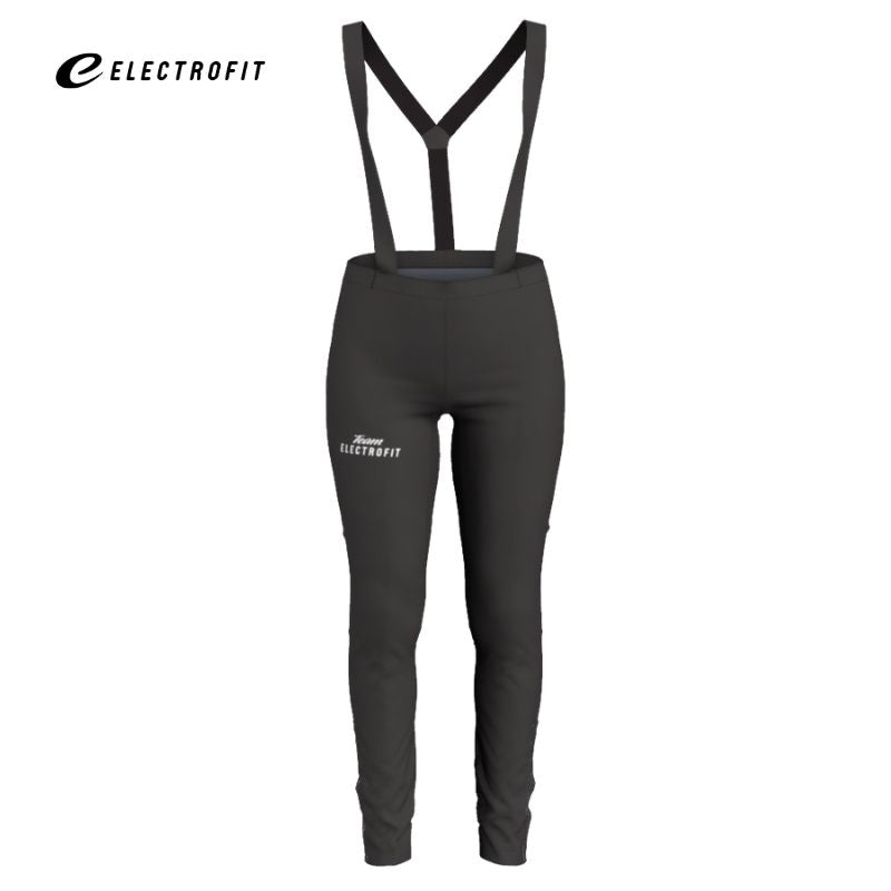 Edestä musta Halti Olas Naisten Hiihtohousut henkselit, sopii aktiiviseen liikuntaan.