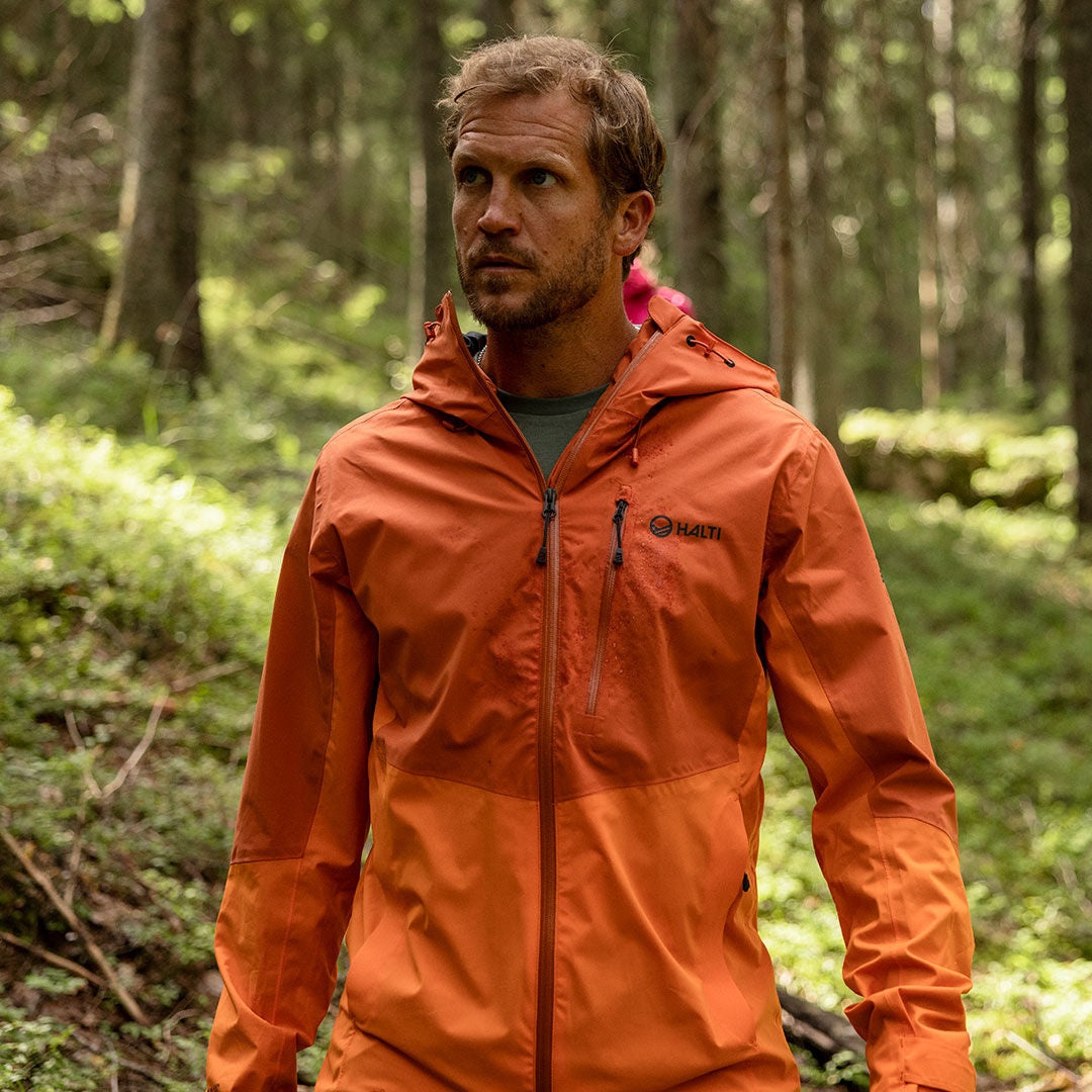 Halti Biegga Miesten Kuoritakki - Metsä - Oranssi - Sadetakki