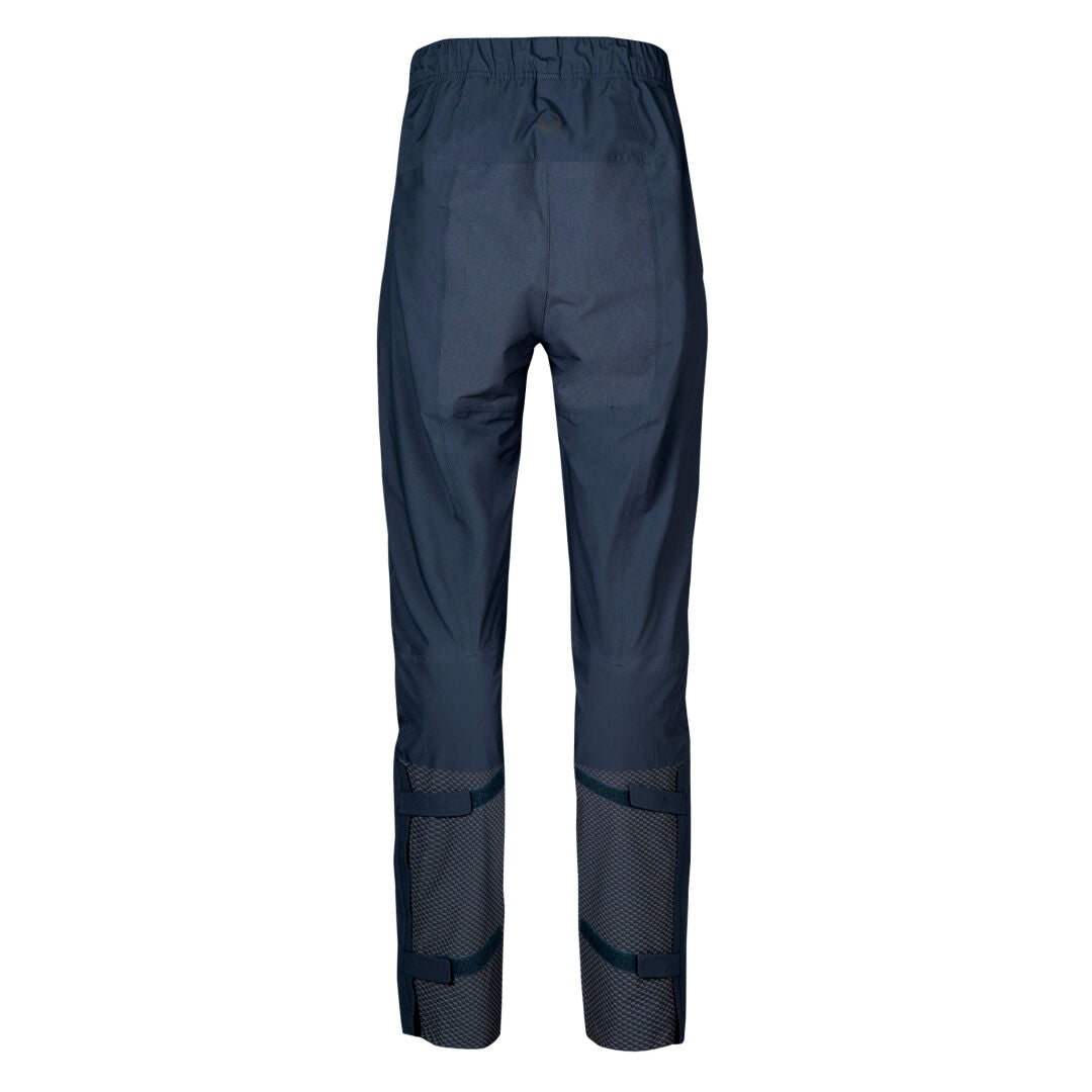 Halti Liike Naisten 3L DrymaxX urheiluhousut takaa päin, tummansiniset, joustava vyötärö ja verkkokankaiset paneelit, valkoisella taustalla.