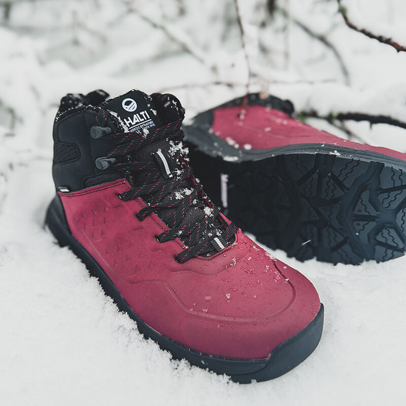 Halti Frost 2 mid women's grip shoes for winter red / Halti Frost pitopohjakengät talveen punaiset