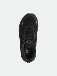 Halti Rapid Mid Freelock DX unisex-kenkä ylhäältä katsottuna, musta mesh, Freelock-suljin ja Halti-brändi.