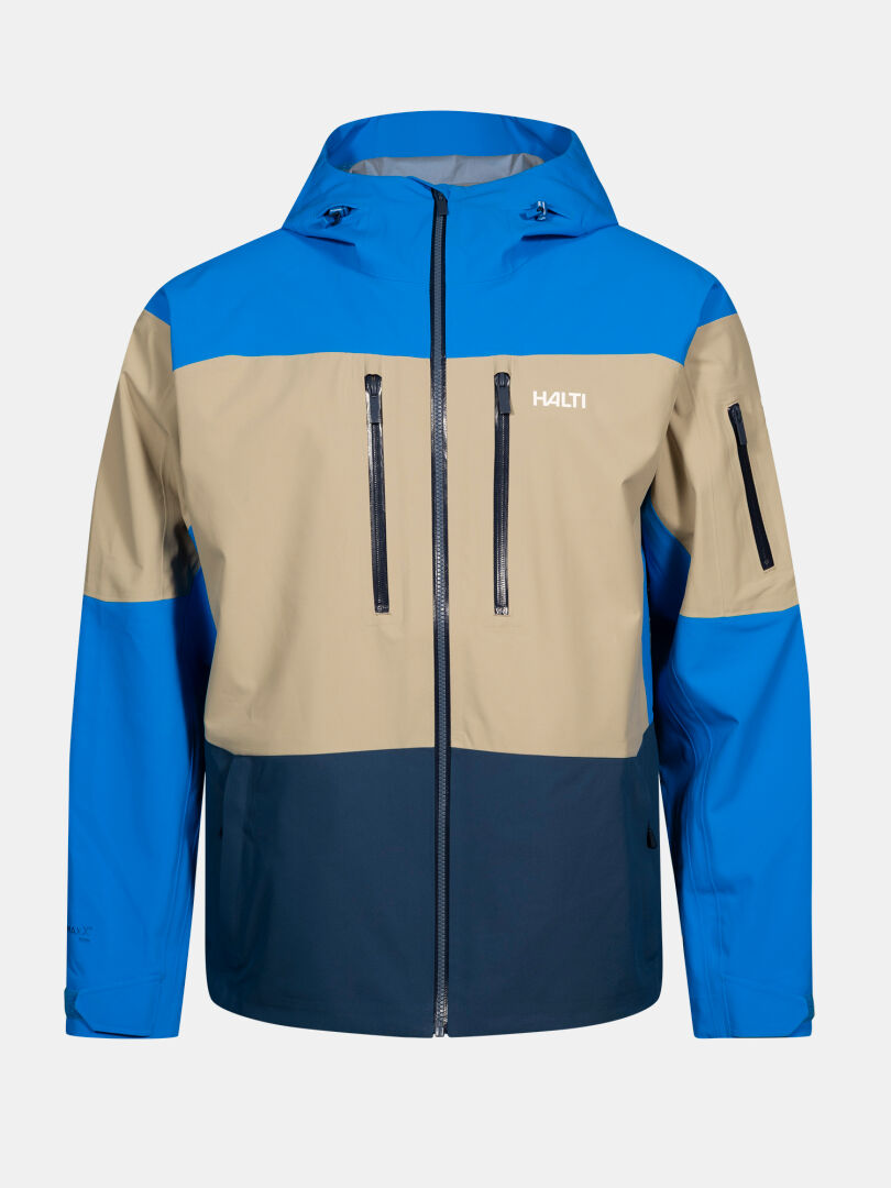 Halti Rizle 3L DX Laskettelutakki Unisex sisältää Primaloft-fleeceä, vetoketjulliset rintataskut ja hupun värilohkossa.