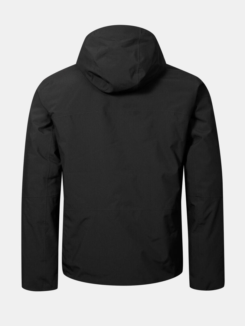 Musta Halti Melvik DX Laskettelutakki Miesten näytetään takaa vaaleanharmaalla pohjalla.