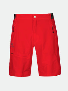 Halti Pallas Miesten X-stretch Lite shortsit, kirkkaanpunainen, polvipituinen, vetoketjutaskut, Active Dry-materiaali.