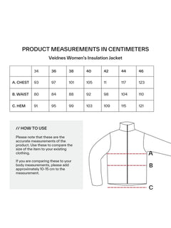 Halti Veidnes Insulation jacket Measurments