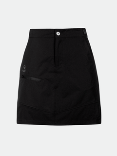Musta Halti Pallas Naisten Lite X-stretch -shortsihame, polvipituinen, jossa on etunapit ja vasen vetoketjullinen tasku.