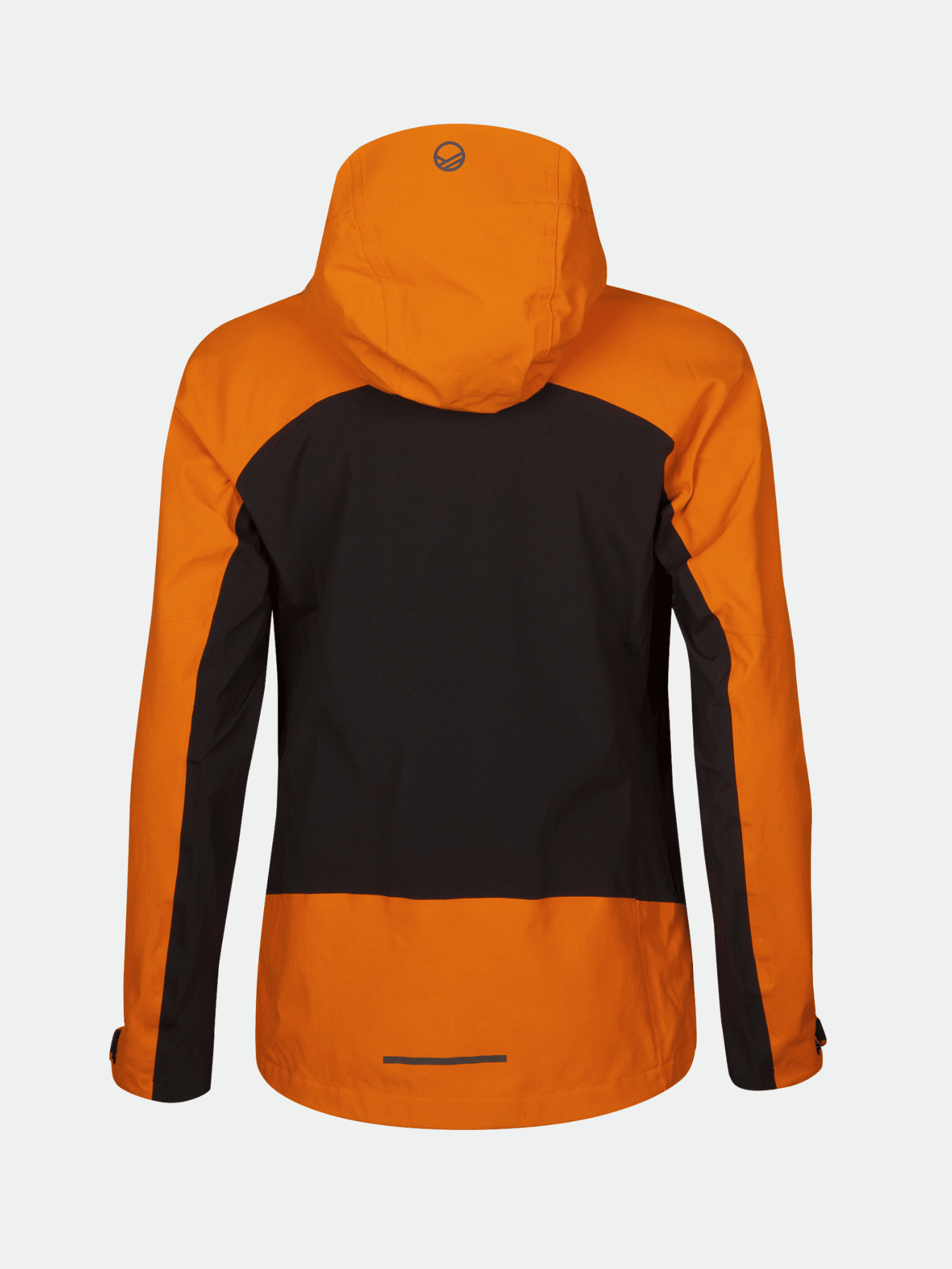 Halti Hiker Naisten DrymaxX Pro Ulkoilutakki, oranssi-musta, vedenpitävä, kuvassa takaa.