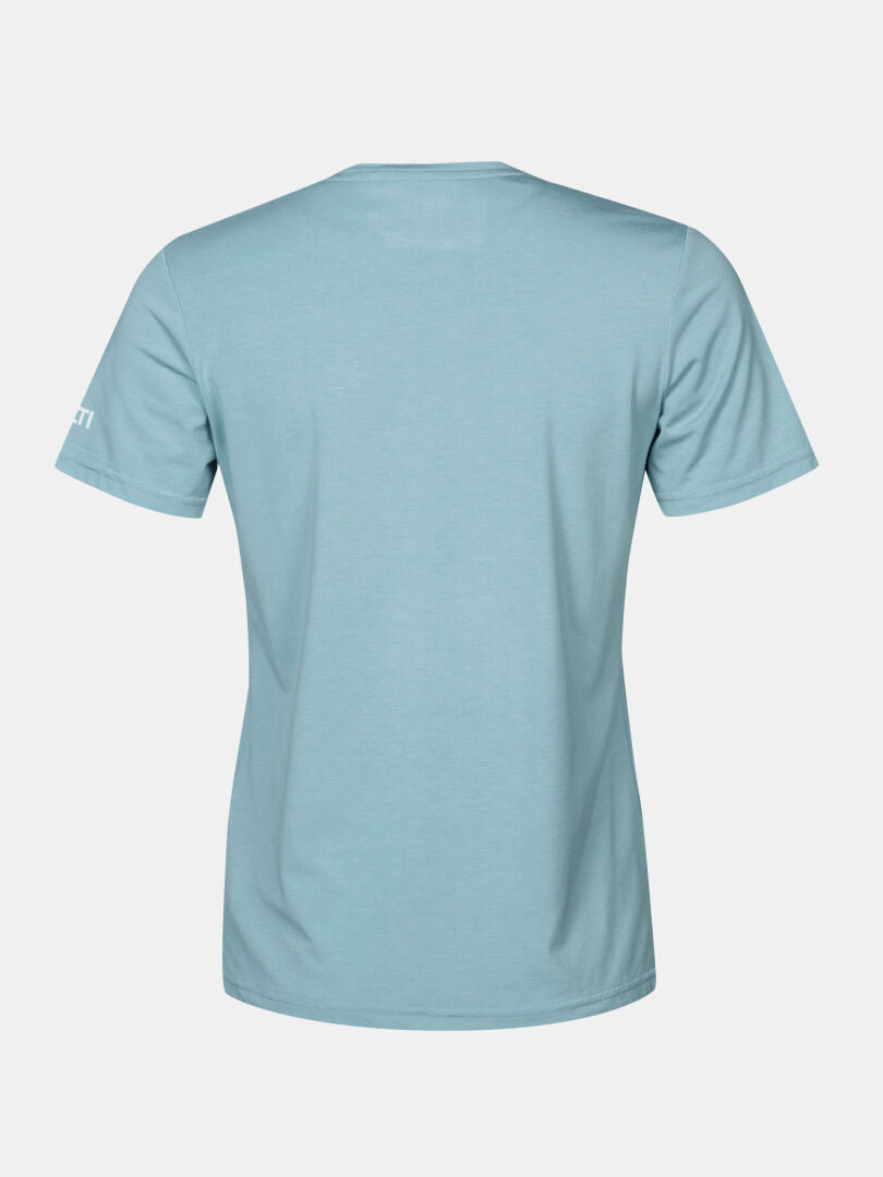 Vaaleansininen Halti Kalteva T-paita Naisten, lyhythihainen, kuvassa selkäpuolelta valkoisella pohjalla.