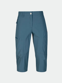 Halti Pallas Cool X-stretch Caprit Plus: monikäyttöiset naisten caprit, UPF 90+, nappi ja sivutasku ulkoiluun.