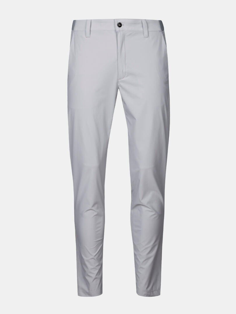 Halti Drive X-stretch Chinot Miesten: slim-fit, vaaleanharmaa golfhousut teknisellä materiaalilla ja etutaskut.