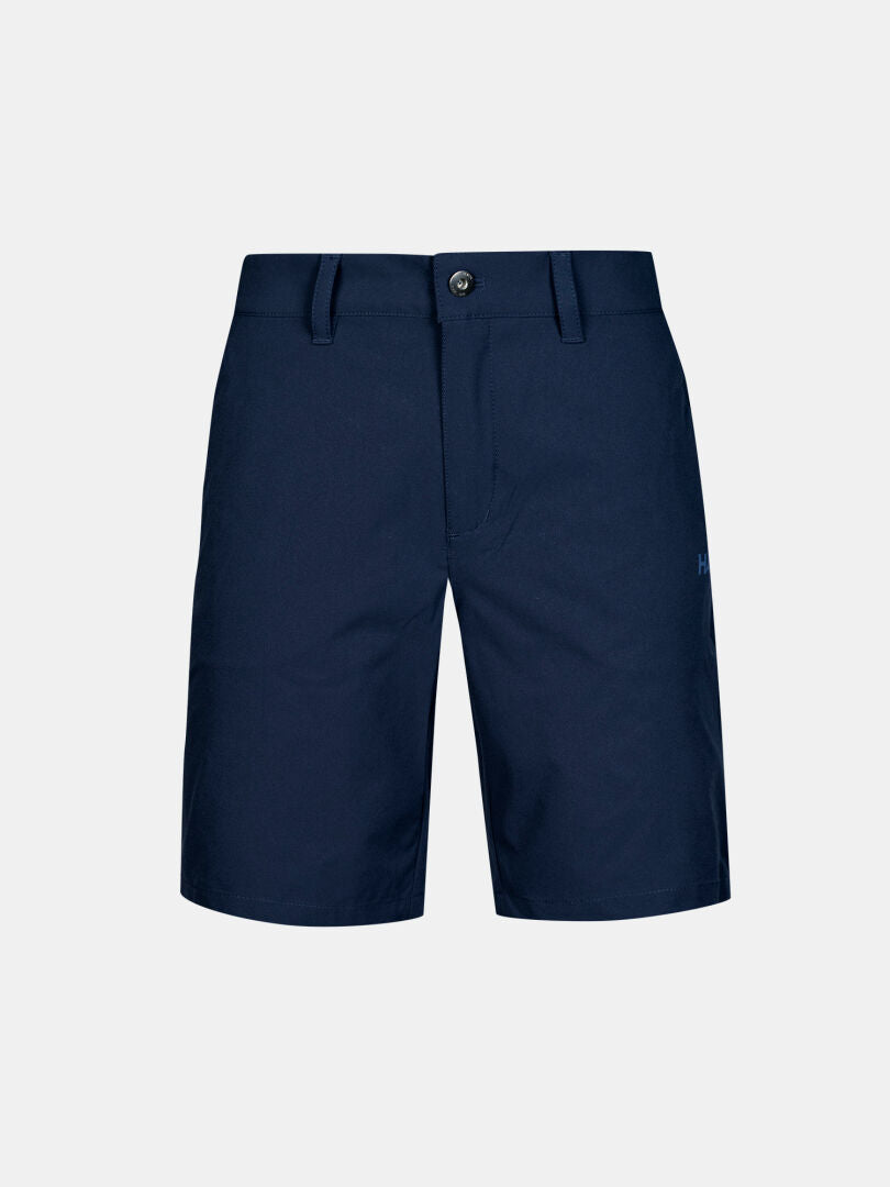 Halti Drive X-stretch Shortsit Naisten, tummansininen, vyölenkeillä, nappi-/vetoketjukiinnityksellä ja hengittävillä sivutaskuilla.
