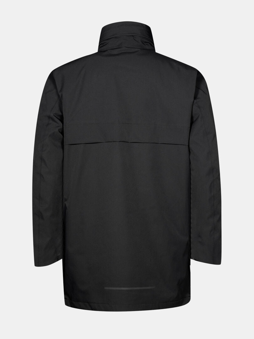 Musta Halti Synkas II 3in1 DX Parka Miesten pitkähihainen, selkäpuolelta vaaleanharmaalla pohjalla.