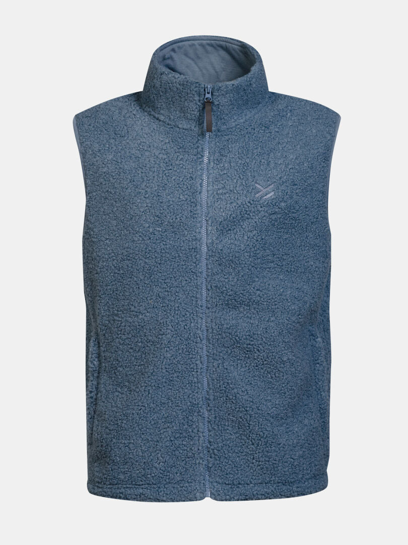 Halti Lykky Fleece Liivi Unisex: hihaton, korkeakauluksinen liivi kierrätetystä polyesteristä, jossa on huomaamaton logo.