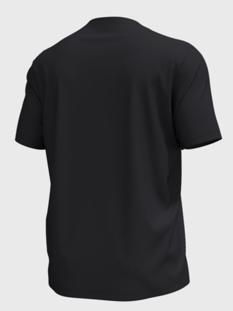 Tavallisen mustan Halti Vehka Unisex -T-paidan takanäkymä vaaleanharmaalla taustalla.