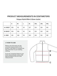 Halti Huippu Hybrid Down jacket Measurments