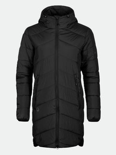 Halti Komu Pitkä Kevytvanuparka Plus Naisten: pitkä takki, Microtherm Arcty -vanu, huppu, kierrätetty polyesteri.