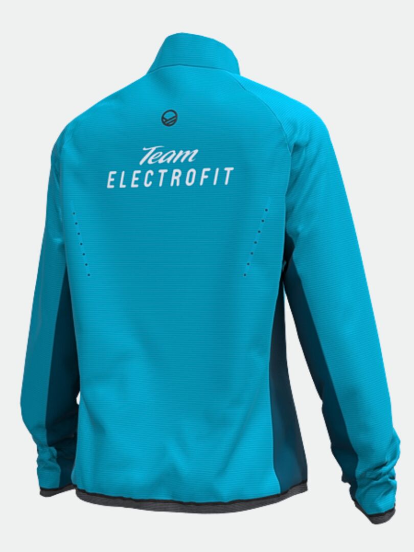 Halti Control Tuulitakki Naisten - Electrofitin selkämys, sininen, selän yläosassa valkoinen Team ELECTROFIT.