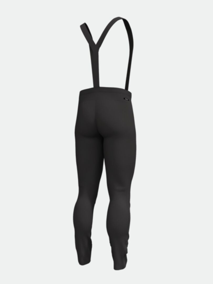 Halti Olas Hiihtohousut Miesten - Electrofit-lappuhousut kuvattuna takaa vaalealla pohjalla.