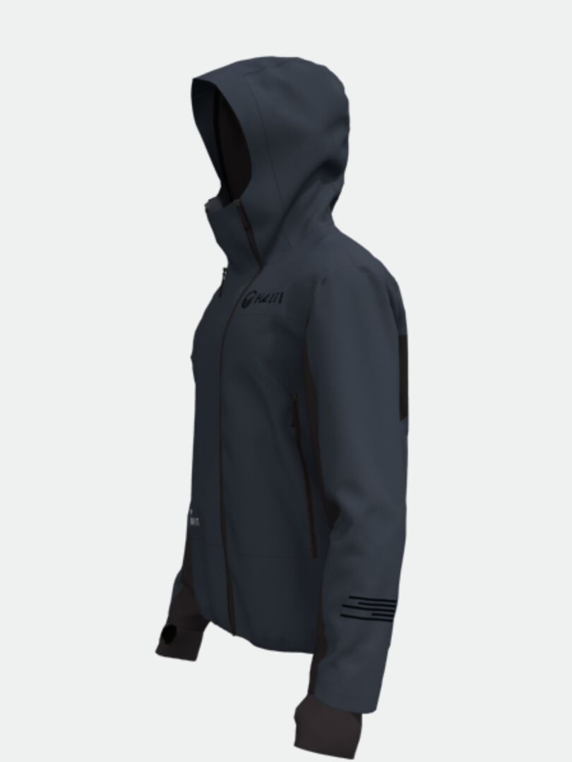 Halti Navakka Hiihtotakki Miesten - Electrofit on tummanharmaa hupullinen takki vetoketjutaskuilla, joka sopii erinomaisesti talviliikuntaan.