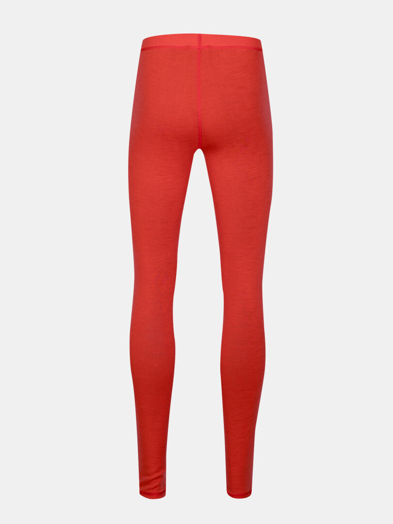 Halti Neva Merino Kerrasto Naisten punaiset täyspitkät legginsit, merinopolyesterisekoite, valkoisella pohjalla.