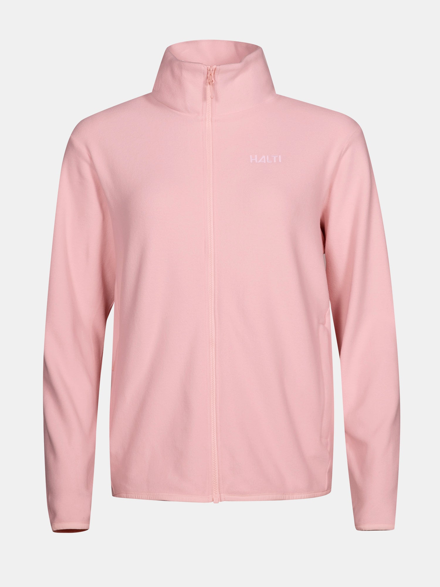 Halti Rockmoon Fleecetakki Naisten: vaaleanpunainen fleece, pystykaulus, logo rinnassa - ihanteellinen ulkoilu.