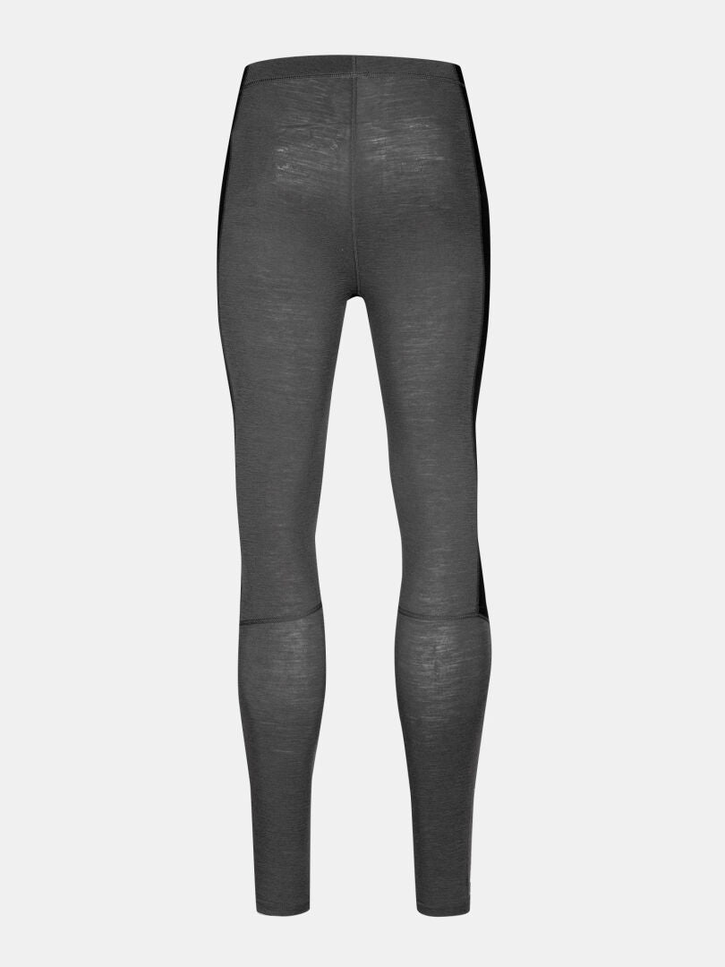 Halti Hossa II Merino Kerrasto Miesten harmaat legginsit, joissa on mustat sivupaneelit vaaleanharmaalla pohjalla.
