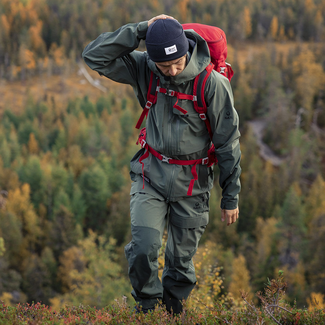 Halti Hiker Miesten DrymaxX 3L Ventilated Vedenpitävä Takki - Housut - Vihreä - Vaellus